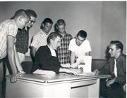Brother Mel Anderson, FSC, shares some insights with his students. Circa 1959